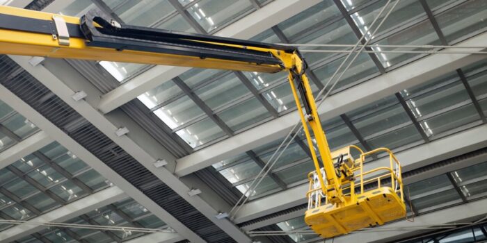 aerial lift in the warehouse