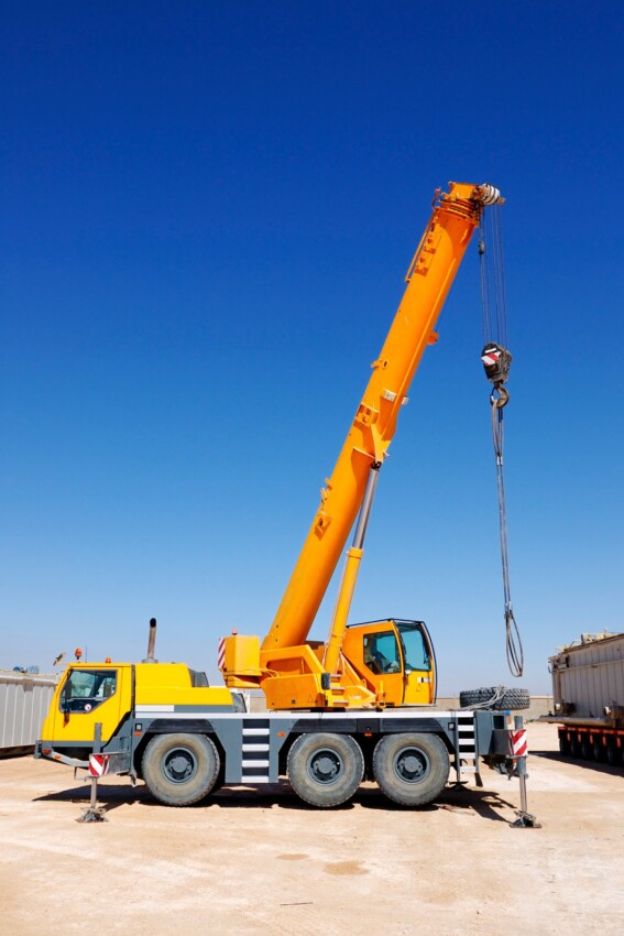 mobile crane on building site 